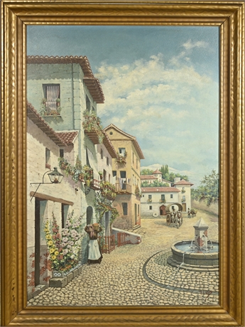 P. Calvo Original Oil Painting