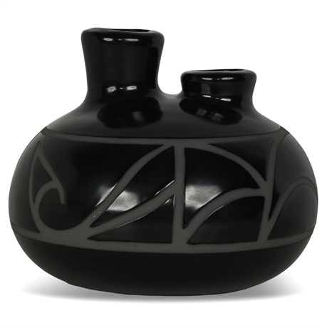 George & Georgene Garrett Black-on-Black Pottery Vessel