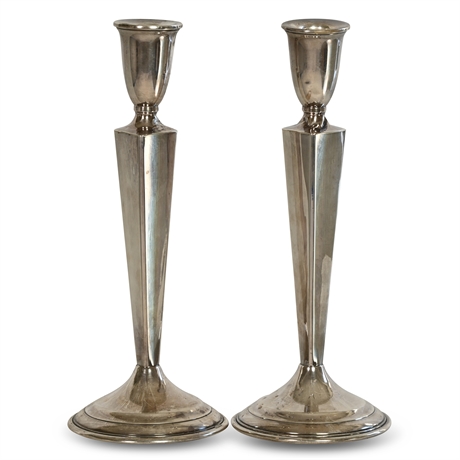 Pair Solid Silver Candlesticks