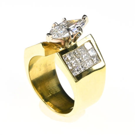 18K Yellow Gold 3.339ctw Diamond Ring