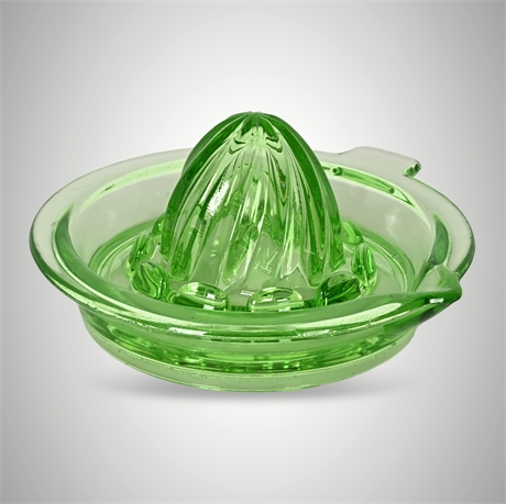 Vintage Uranium Glass Citrus Juicer — Depression Era Reamer