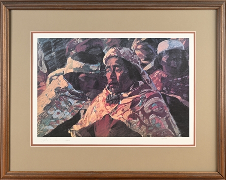 George Carson “Tarahumara Men” Limited Edition Lithograph 74/300, Signed