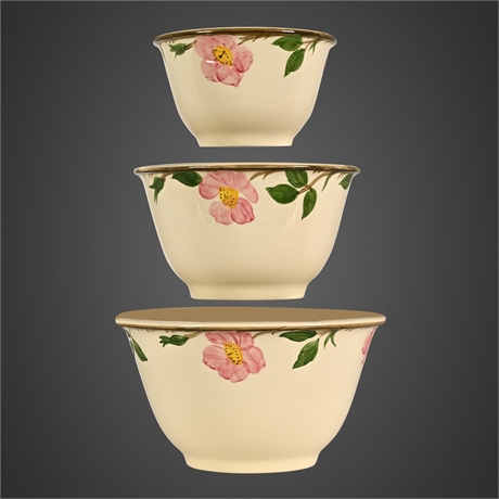 Franciscan Desert Rose Nesting Mixing Bowl Set, Gladding McBean, 3 Pieces