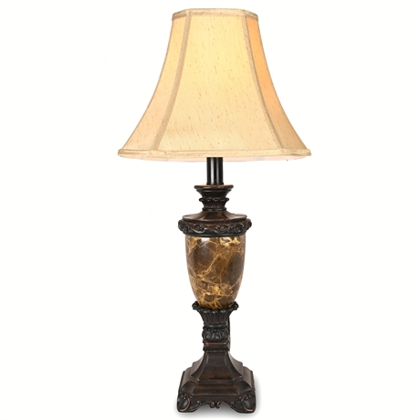 Allen + Roth 21" Bronze Resin Lamp Base — Faux Marble, 3-Way Switch