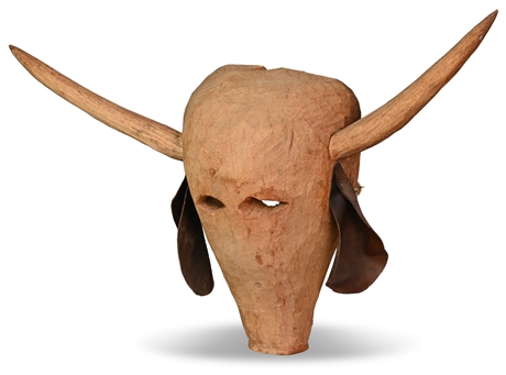 Vintage Carved Longhorn Mask