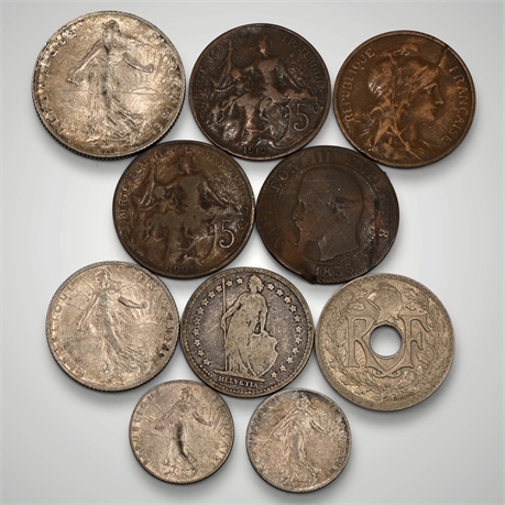 Late 19th & Early 20th Century French Coins