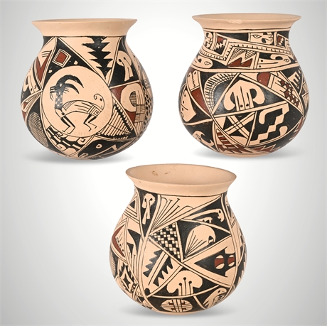 Chela Veloz G Mata Ortiz Pottery Jars, Set of 3