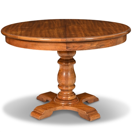 Vintage Round to Oval Pedestal Dining Table