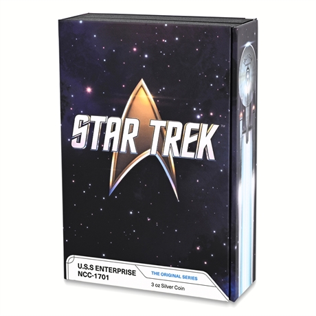 Star Trek USS Enterprise NCC-1701 3oz .999 Silver Coin 2024 COA #00051
