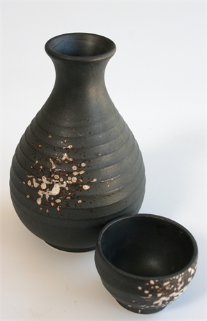 Japanese Sake Bottle with Cup