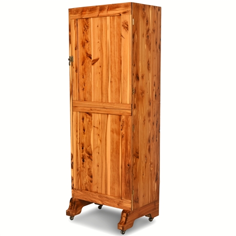 Solid Cedar Wardrobe on Casters