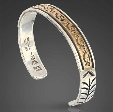 Navajo Ken & Mary Bill Sterling Silver Kokopelli Cuff Bracelet