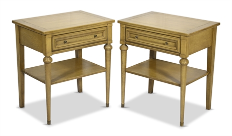Pair Mid-Century White Furniture Side Tables