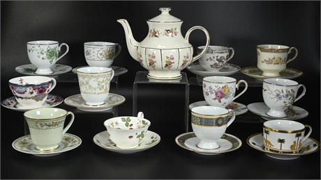 Tea Pot, Cups & Saucers