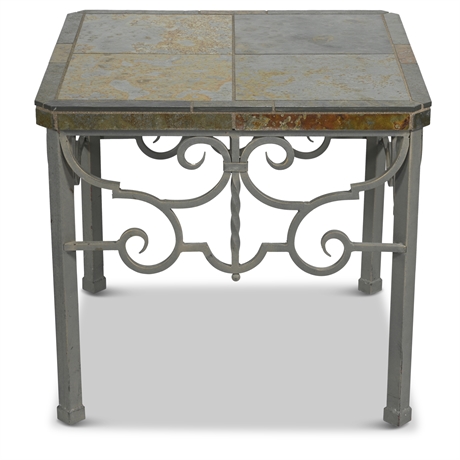 Stone Clad Iron Side Table