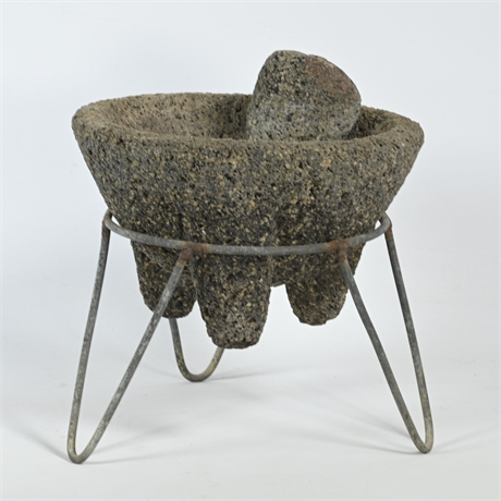 Vintage Metate with Stand
