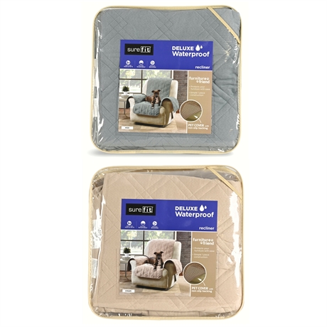 (2) Surefit Deluxe Waterproof Recliner Covers