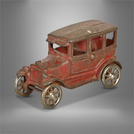 Antique Cast Iron Model T Touring Toy Car
