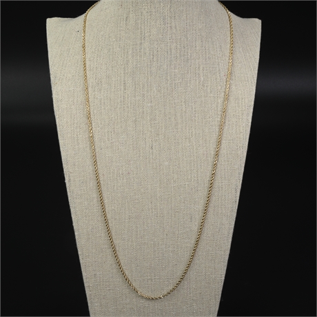 24" 14k Gold Rope Chain