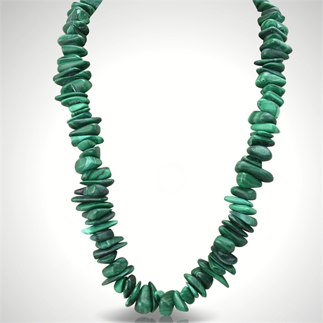 Natural Malachite Green beaded Necklace