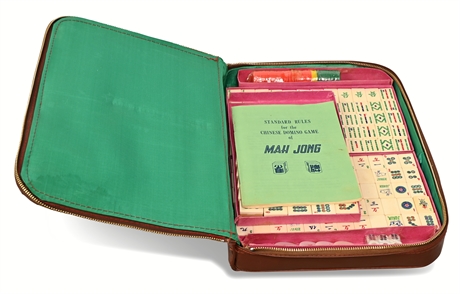 Vintage Mahjongg Set with Travel Case