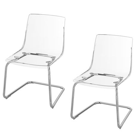 Pair of Ikea Tobias Clear Chairs