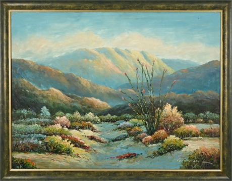 G. Barker Desert Vista Original Oil