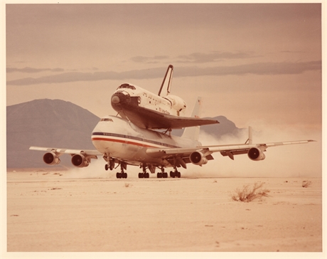 NASA Original Kodak Photo — Space Shuttle Columbia Atop Boeing 747 SCA