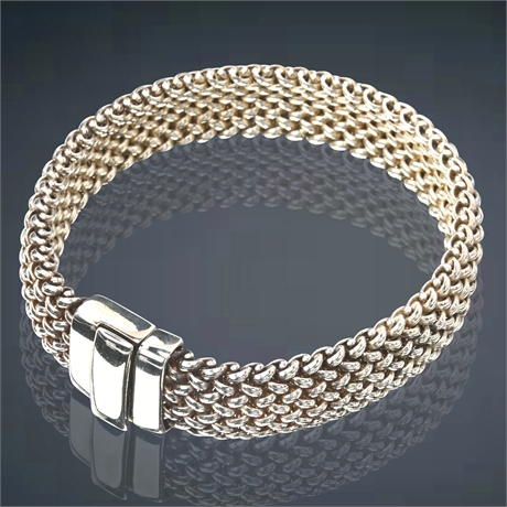 Italian Sterling Silver Mesh Bracelet