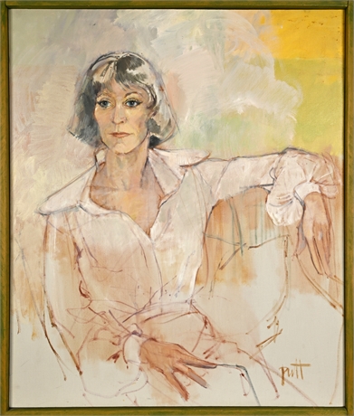 Donald "Putt" Putman Oil Portrait of Martha Harris — Signed