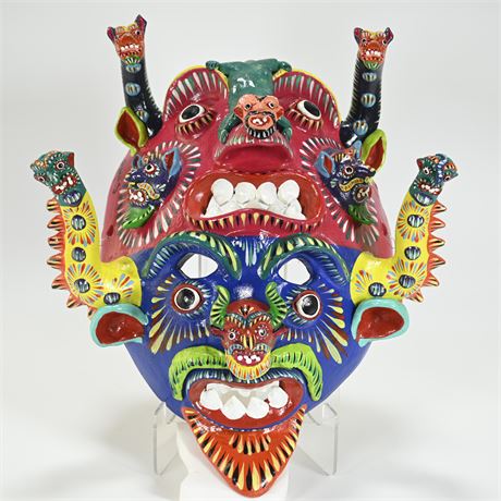 Vintage Ceramic Mexican Folk Art Mascara