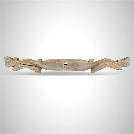 Antique Double Ox Yoke — New Mexico Hispano Folk, 62", Wall Hardware