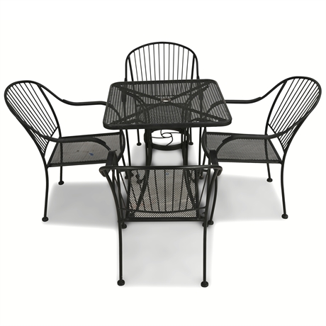 Contemporary Iron Patio Dining Set