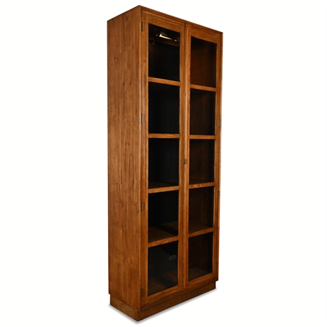 Vintage Mazor Masterpieces Lighted Display Cabinet with Beveled Glass Doors