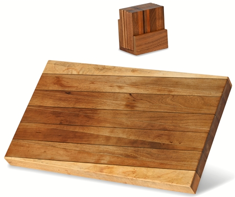 Wooden Cutting Board and Coasters