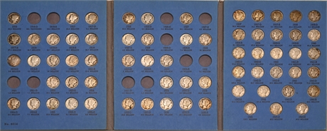 1916 - 1945 Mercury Silver Dimes Partial Book