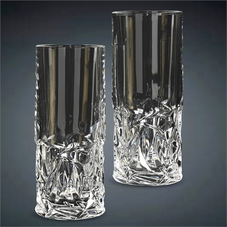 Pair Tiffany & Co "Rock" Cut Glasses