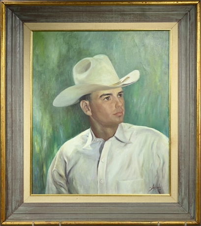 Mid Century Portrait of Cowboy by Anne Dobson