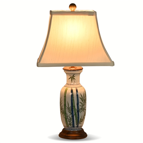 22" Bamboo Theme Table Lamp, As Is
