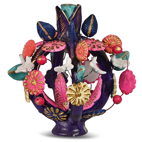 Mexican Folk Art Tree of Life Candelabra