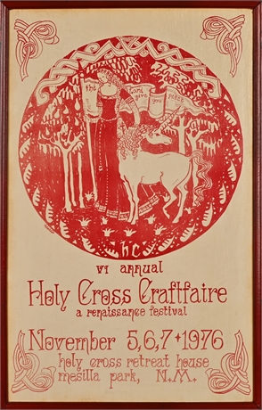 1976 Holy Cross Craft Fair Original Linocut