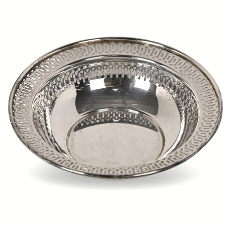 Sterling Silver Pierced Rim Bowl — Marked 202L, 76.5g
