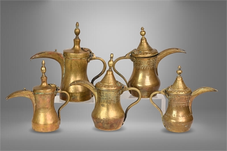 Vintage Middle Eastern Brass Dallah Collection