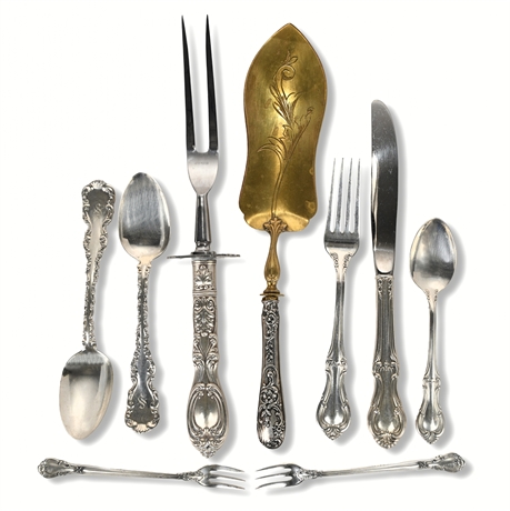 Sterling Silver Flatware & Serving Lot — Gorham, Joan of Arc, 9 Pieces