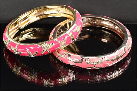 Enamel and Rhinestone Fashion Bangle Bracelets