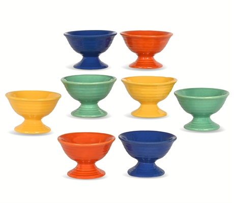 Bauer Ringware Multicolor Set of 8 Bowls & 8 Pedestal Dessert Dishes