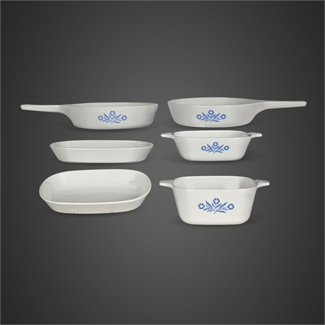 Corning Ware Blue Cornflower 6-Piece Skillet, Casserole & Baker Set