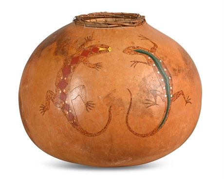 E. Jaycox Gourd Lizard Art