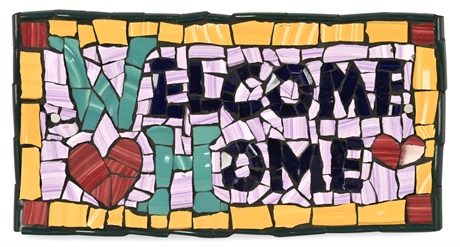 Welcome Home - Tiled Mosaic Sign by Sheri Ross