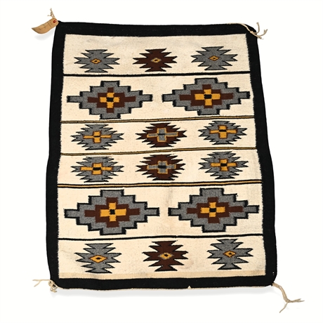 Navajo Rug, “Mexican Water” Tag, Geometric, c.1975